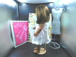 ag brunette white dress side a